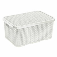 Aufbewahrungsbox Box Aubewahrungskorb Mit Deckel Kunststoff 7L Beige Branq