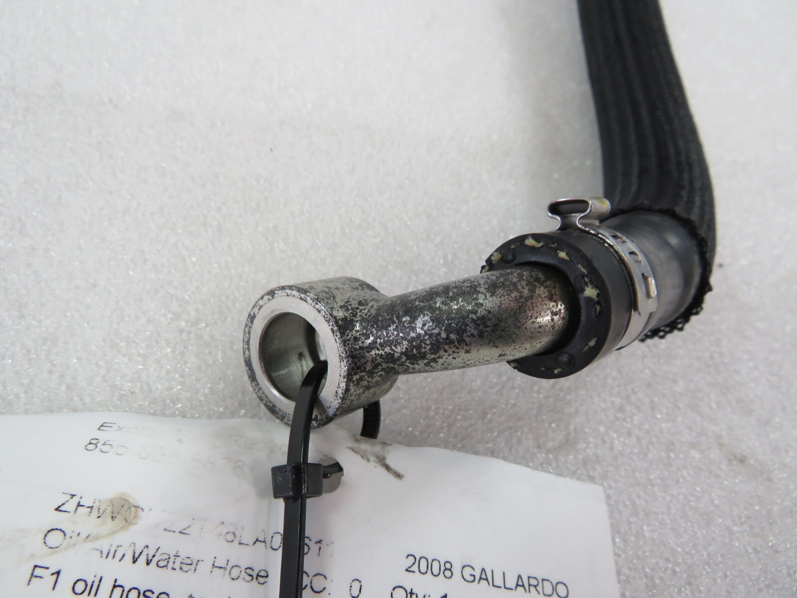 Lamborghini Gallardo, Spyder, F1 Oil Hose, Tank to Pump, Used, P/N 086325083B