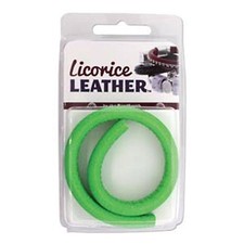 Licorice Leather Genuine Real Leather Cord 10 x 7mm 25cm Green