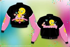 tweety bird pink sleeves - youth kids jh design jacket  XL