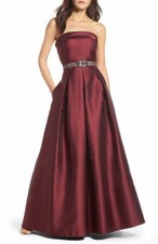 Eliza J Embellished Belt Strapless Gown  Size 2 L68312