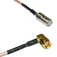 RG316 MINI UHF FEMALE to SMA MALE ANGLE RF Cable Rapid-SHIP LOT