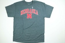 Mens Elite Fan Nebraska Cornhuskers Gray T Shirt NEW! NWT