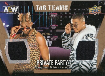 Private Party 2021 Upper Deck AEW Gold Tag Teams Dual Relic Card #68 68/99