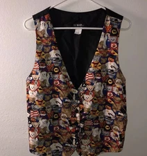 Halloween Vest Bears Pumpkins L Button Up Multicolor Basic Edition Style