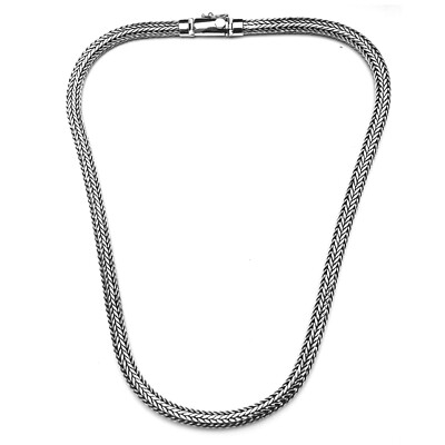 Grobe Herren Handarbeit Massiv Sterlingsilber Schlangenkette Halskette 8 mm 153 Gramm