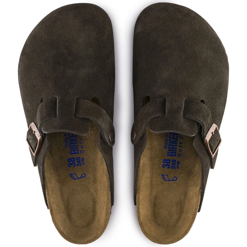 NIB Birkenstock Boston Soft Footbed Suede Clog In Mocha 660463 | eBay