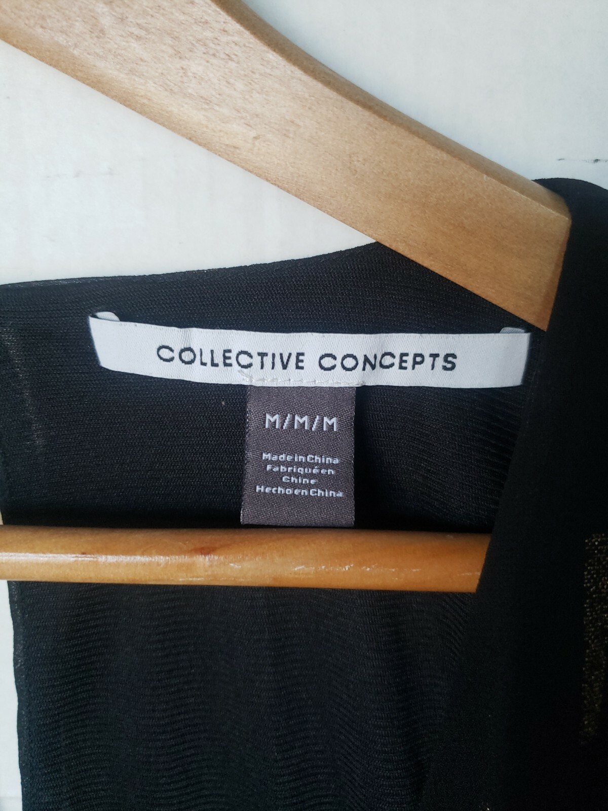 COLLECTIVE CONCEPTS WOMEN'S DOLMAN PARTY DRESS BLACK & GOLD DASH PRINT MEDIUM M 