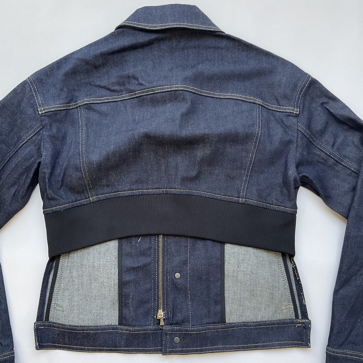 Diesel Black Gold Women's Denim Indigo Blue Jacket Back Cropped