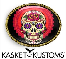 Mexican Sugar Skull Belt Buckle - Day of the Dead Tattoo Belt Buckle - 54
