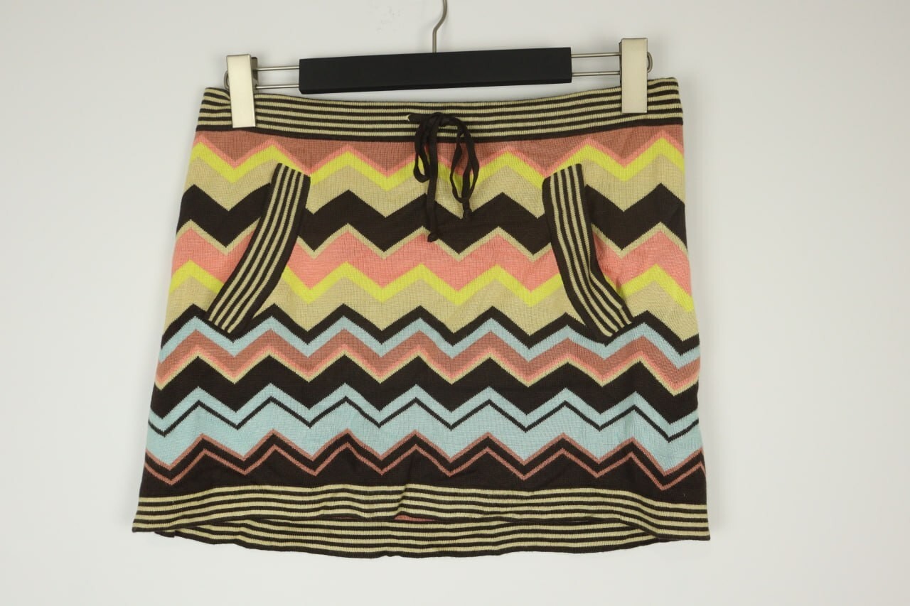 MISSONI FOR TARGET 100% Rayon Chevron Stripe Sweater Mini Skirt Size S