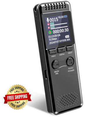 128GB Grabadora Espia De Voz Audio Digital Microfono Grabacion Grabador De Audio