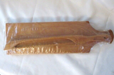 NEW Wooden Cutting Board w/handle, W/ Bow Shaped Wooden Bread Knife 16 1/2''X5''