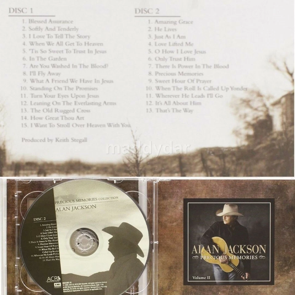 2 Pieces Set CD Precious Memories Collection Alan Jackson Church Hymn Gospel Foto 2 de 2
