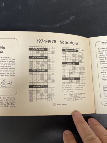 1974-1975 ABA Memphis Sounds media guide ABA Basketball - Imagen 3 de 11