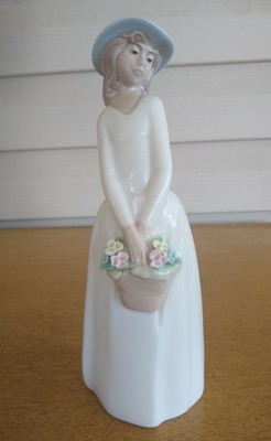 basket Porcelain figurine. Vintage 