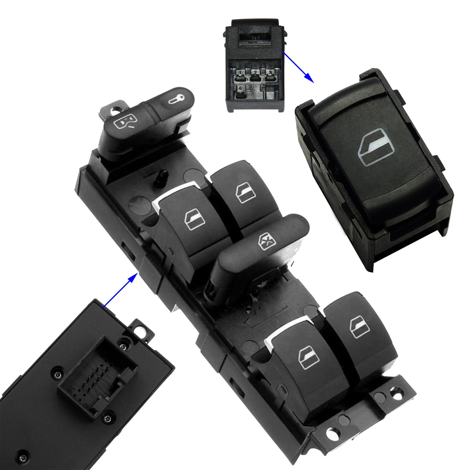 Interrupteur lève-vitre Seat Leon commande double avant fluide 3B0959855