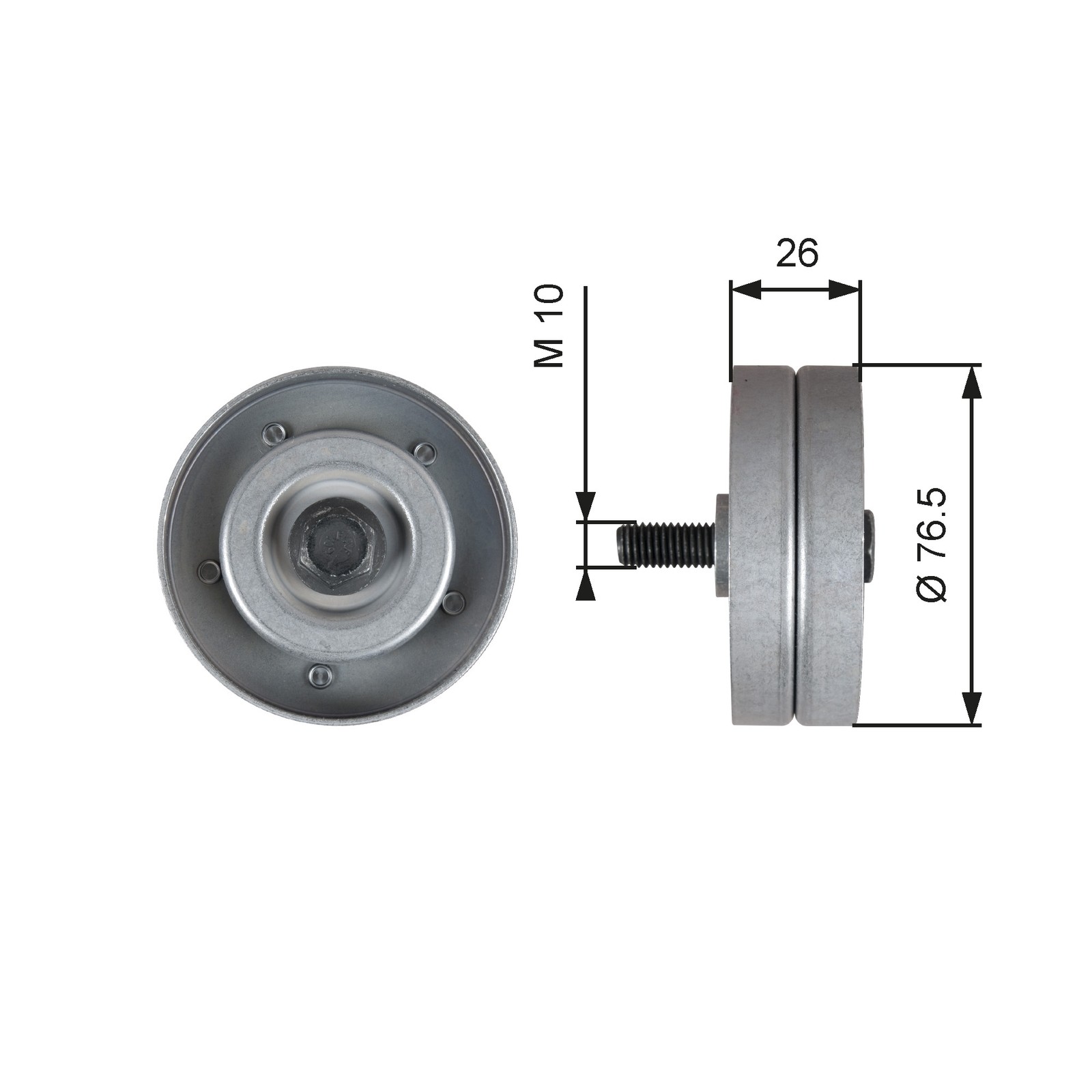 Aux Belt Idler Pulley fits OPEL CORSA C, D 1.7D 00 to 11 Guide Deflection Gates