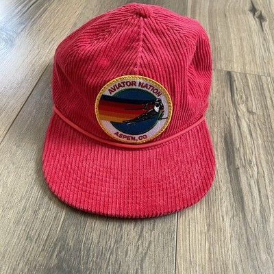 Aviator Nation Signature Aspen CO Trucker Hat Red Corduroy  display picture 1