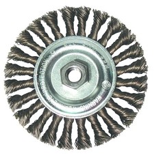 Standard Twist Knot Wheels, 6 in D, 1/2 in Face, 0.23 Stainless Steel Wire ORS