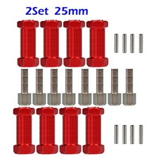 25mm Extension Offset Wheel Hub 12mm Hex Drive Adaptor For 1/10 RC Crawler Red