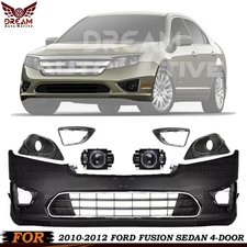 Front Bumper Cover Fascia Paintable Kit For 2010-2012 Ford Fusion Sedan 4-Door
