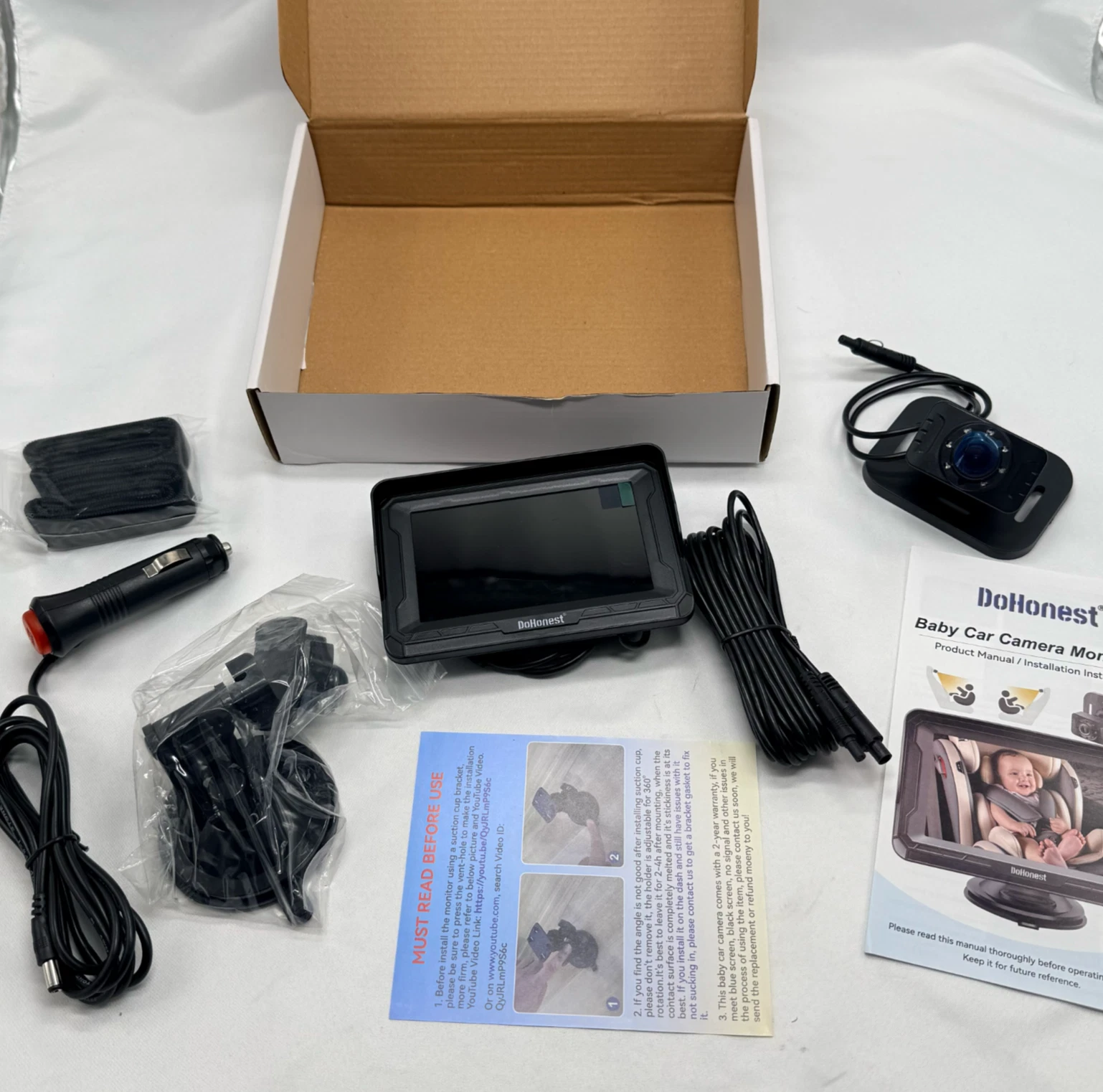 DoHonest Baby Car Monitor With Night Vision HD 1080P - Rear-Facing