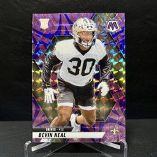 Devin Neal 2025 Panini Mosaic Rookies Reactive Purple Prizm #330 RC NO Saints