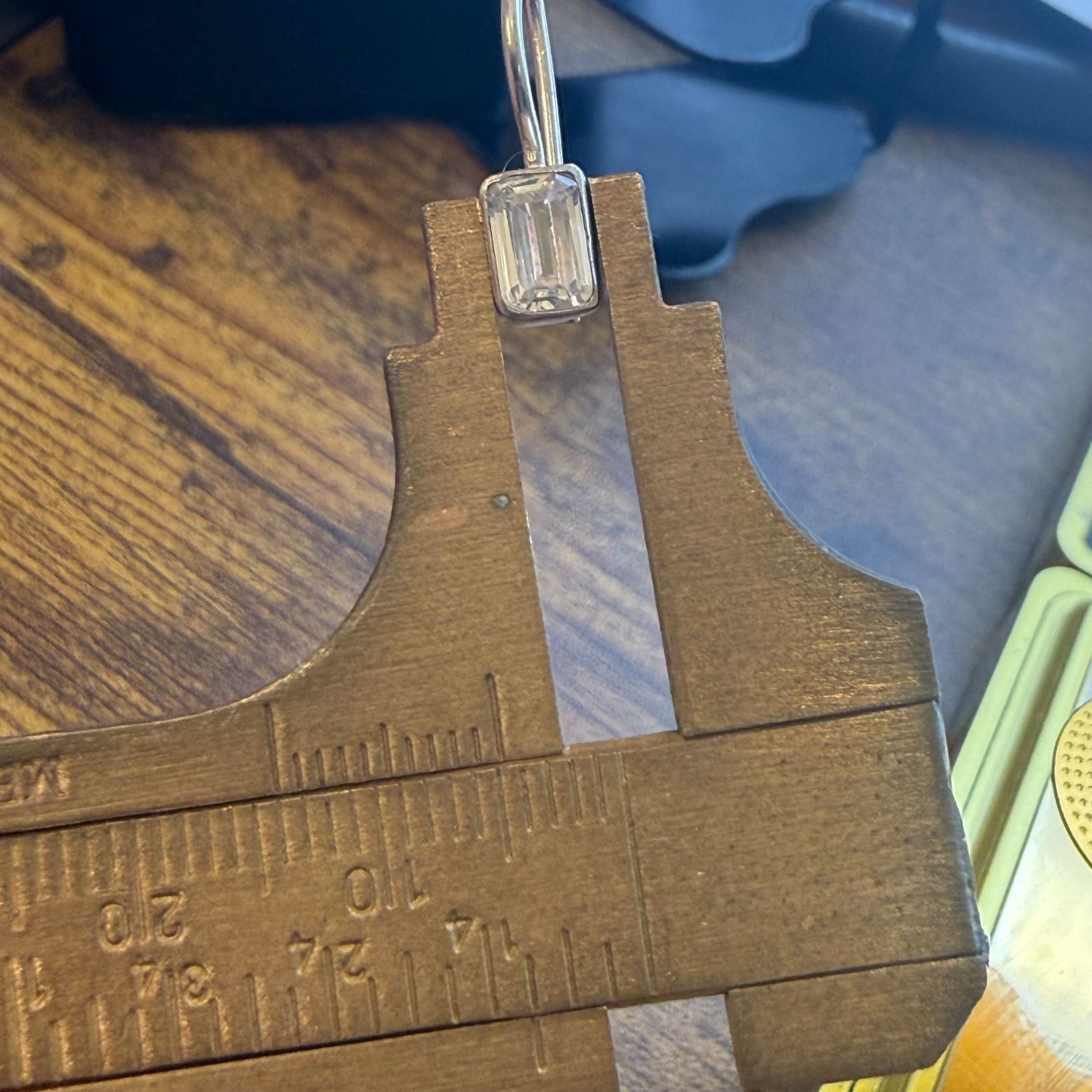 Sterling Silver 925 Clear Rectangular CZ Drop Ear… - image 7