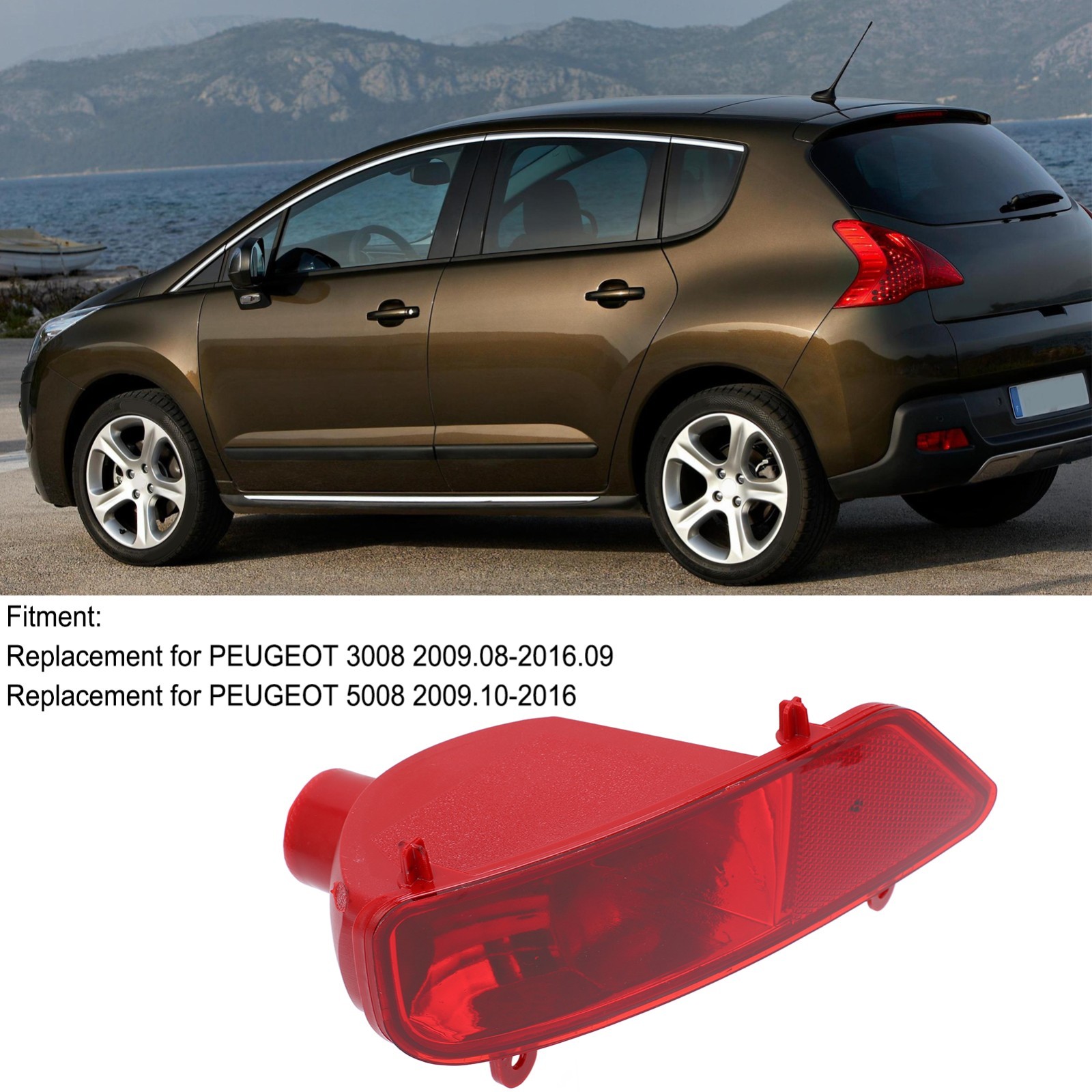 Feu antibrouillard arrière gauche rouge pour remplacer un optique cassé 2009-2016