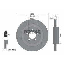2x Textar Scheibenbremse hinten A1714230212 26254317