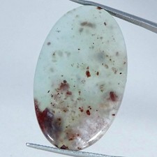 30.80Cts 100 Natural Aqua Chalcedony Oval Cabochon Gemstone 22X37X4MM