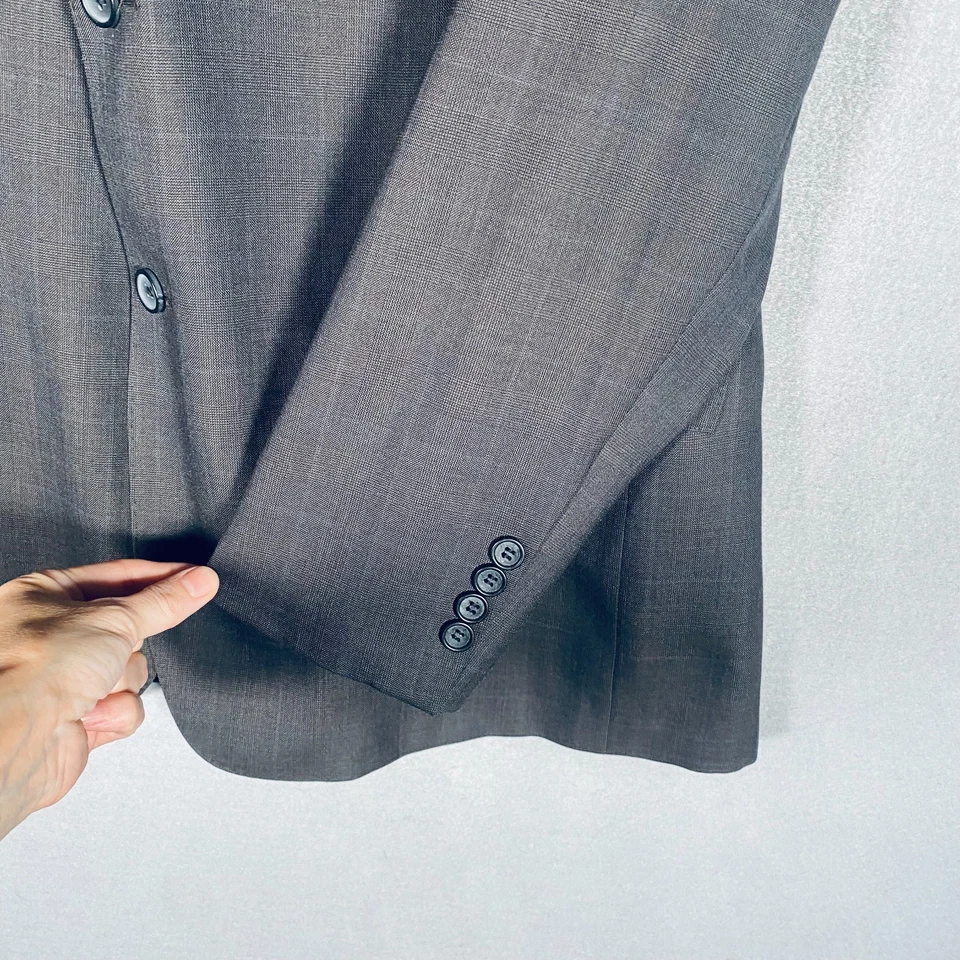 Brooks Brothers Blazer 男式 46L 棕色羊毛格伦格子运动外套夹克现代 — 第 4/4 张图片