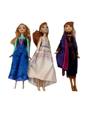 Lot Of 3 Disney Frozen Princess Anna Of Arendelle Dolls Used As-Is Mattel Hasbro