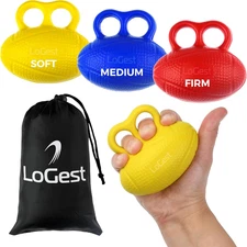 3 Pack Hand Strengthener Devices Ball Exercisers - 3 Level Set for Therapy, Arth