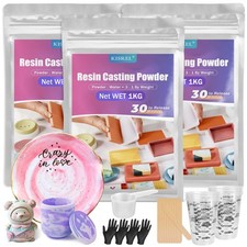 Resin Casting Powder 3000g Packaging Upgrade , 20 30 Minutes Demold, Water A...