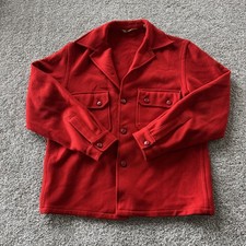 Vintage Boy Scouts Of America Jacket Mens Medium Red Wool Button Front