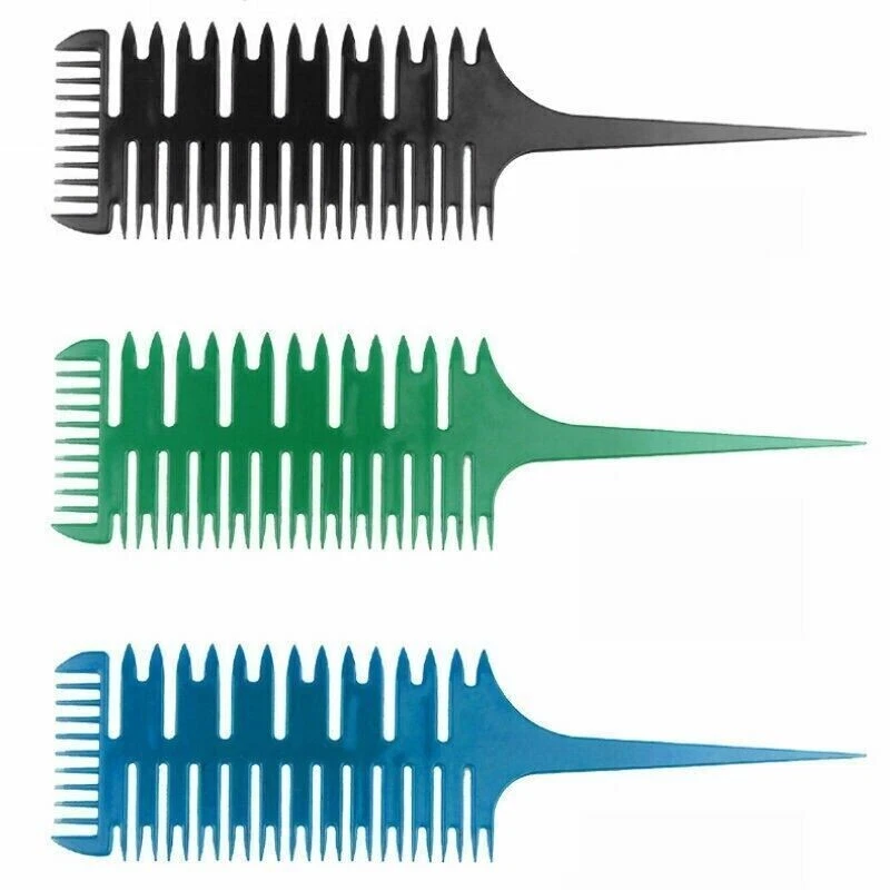 Hairdressing Comb 3-Way Sectioning Weave Styling Highlight Brush Balayage Hair - Image 2 of 4