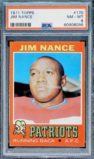 1971 Topps Football #170 Jim Nance Boston Patriots PSA 8 NM-MT Trading Card