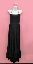 R.Vivimos Spaghetti Strap Summer Boho Cotton Women's Maxi Dress Small Black