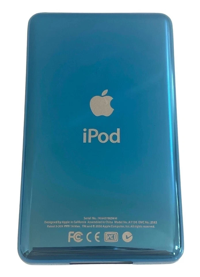PROJECTCHASE Replacement Back Plate Apple iPod Classic 6th 7th Housing Rear Thin Blue Blank