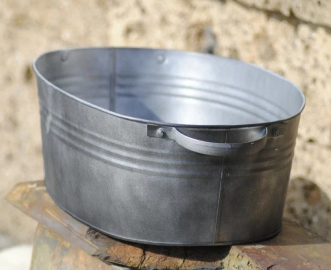 Zinkwanne oval, in anthrazit/schwarz,in 2 Größen lieferbar,bis 43cm - Bild 2 von 2