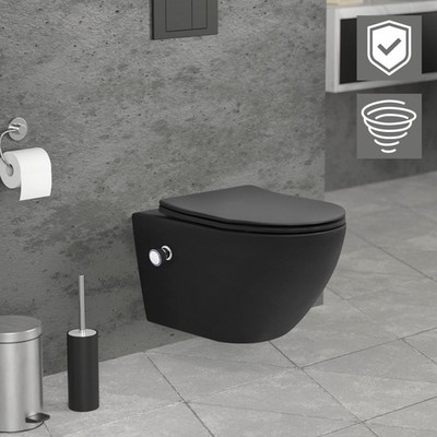Tornadospülung Wand Hänge WC Spülrandlos Toilette Softclose Bidet-Funktion Nano