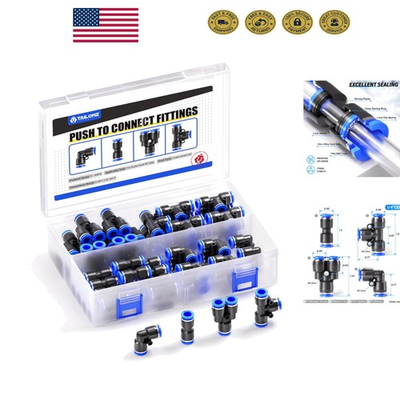 #ad #ad Durable 40 Piece Blue Plastic Push to Connect Fittings for High Pressure Use $28.99