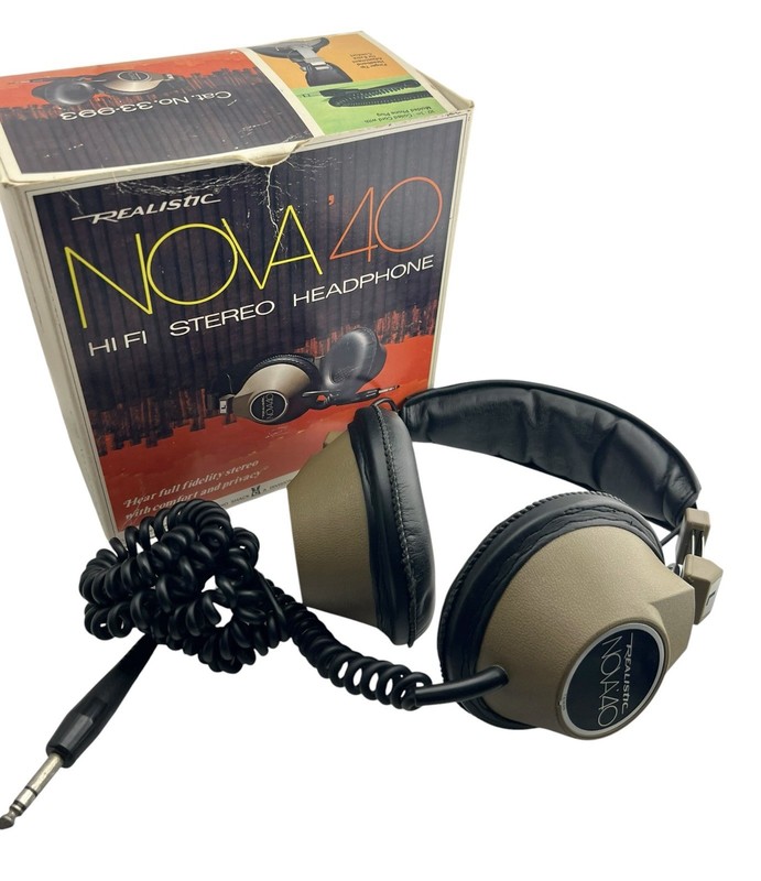 Vintage 70’s Realistic Nova 40 Padded Stereo Headphones Full Size 1/4" Jack
