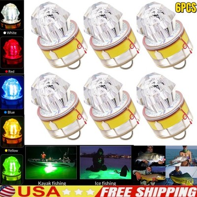 6PCS LED Deep Drop Fishing Lights Diamond Lights Water Activate LED Lighted New