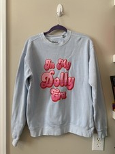 Blue Dolly Parton Era Oversized Sweatshirt Size Small