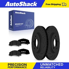 Front Drilled Slotted Brake Rotors Premium Ceramic Pads for Chevy Impala