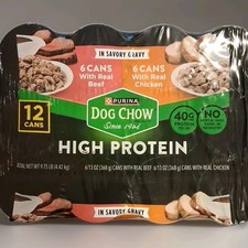 Purina Dog Chow High Protein Canned Dog Food Beef & Chicken 12 Pack 13oz Each 1.69 per gallon