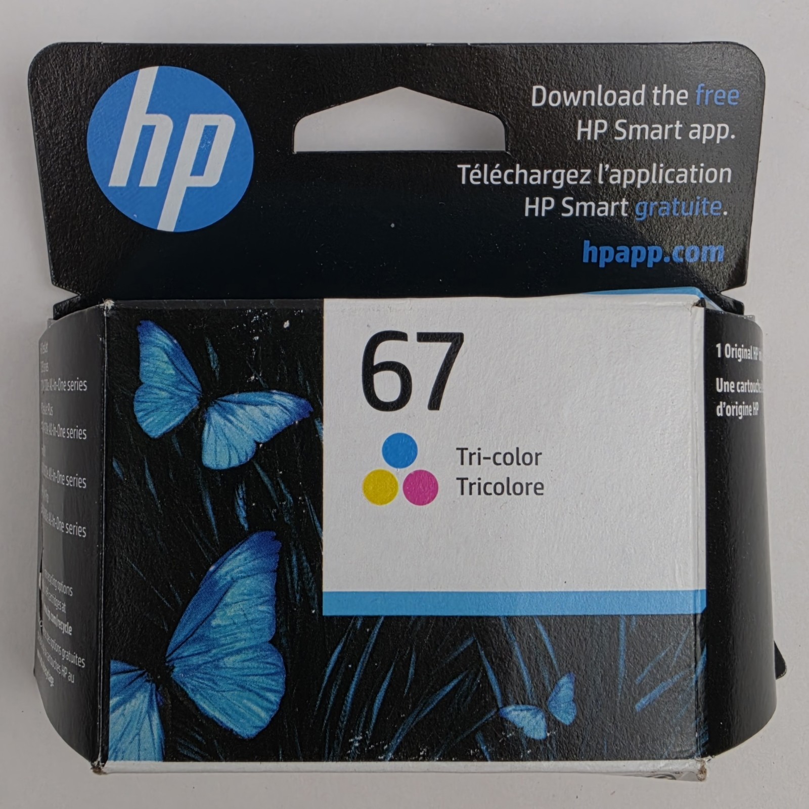 HP 67  Tri-Color Original Ink Cartridge Expiration Date September 2025 - Thumbnail 1
